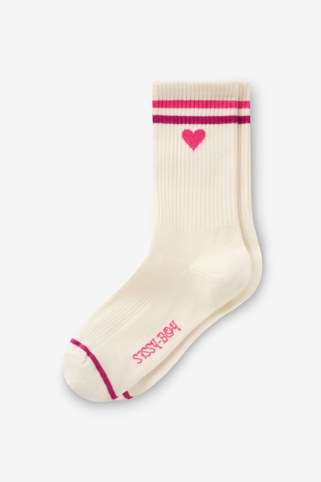 Chaussettes avec cœur - blanc cassé