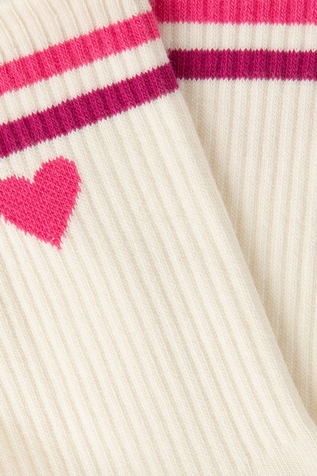 Chaussettes avec cœur - blanc cassé