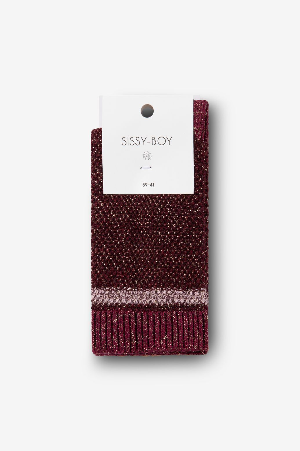 Socken mit Lurex-Details - dunkelrot