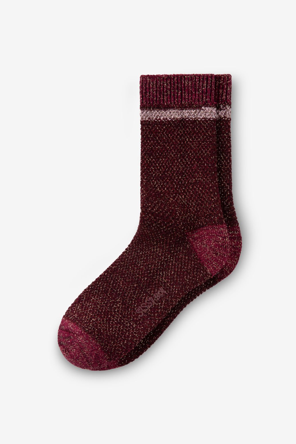 Socken mit Lurex-Details - dunkelrot