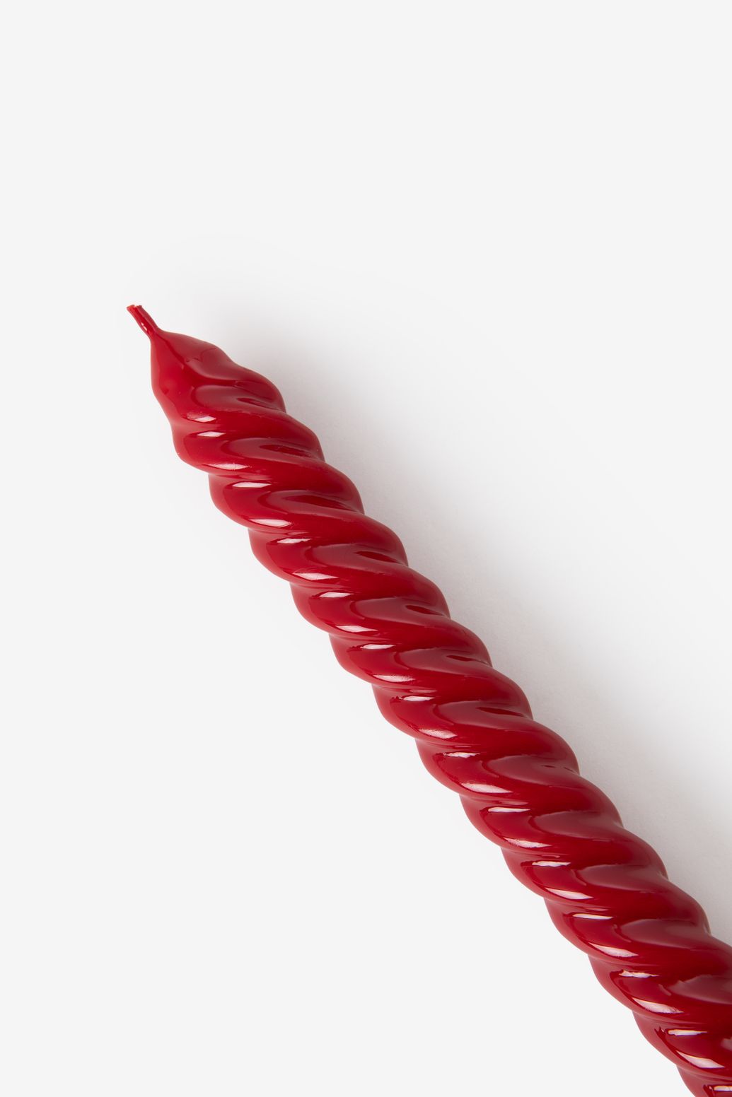 Gedrehte Kerzen 21 cm - rot