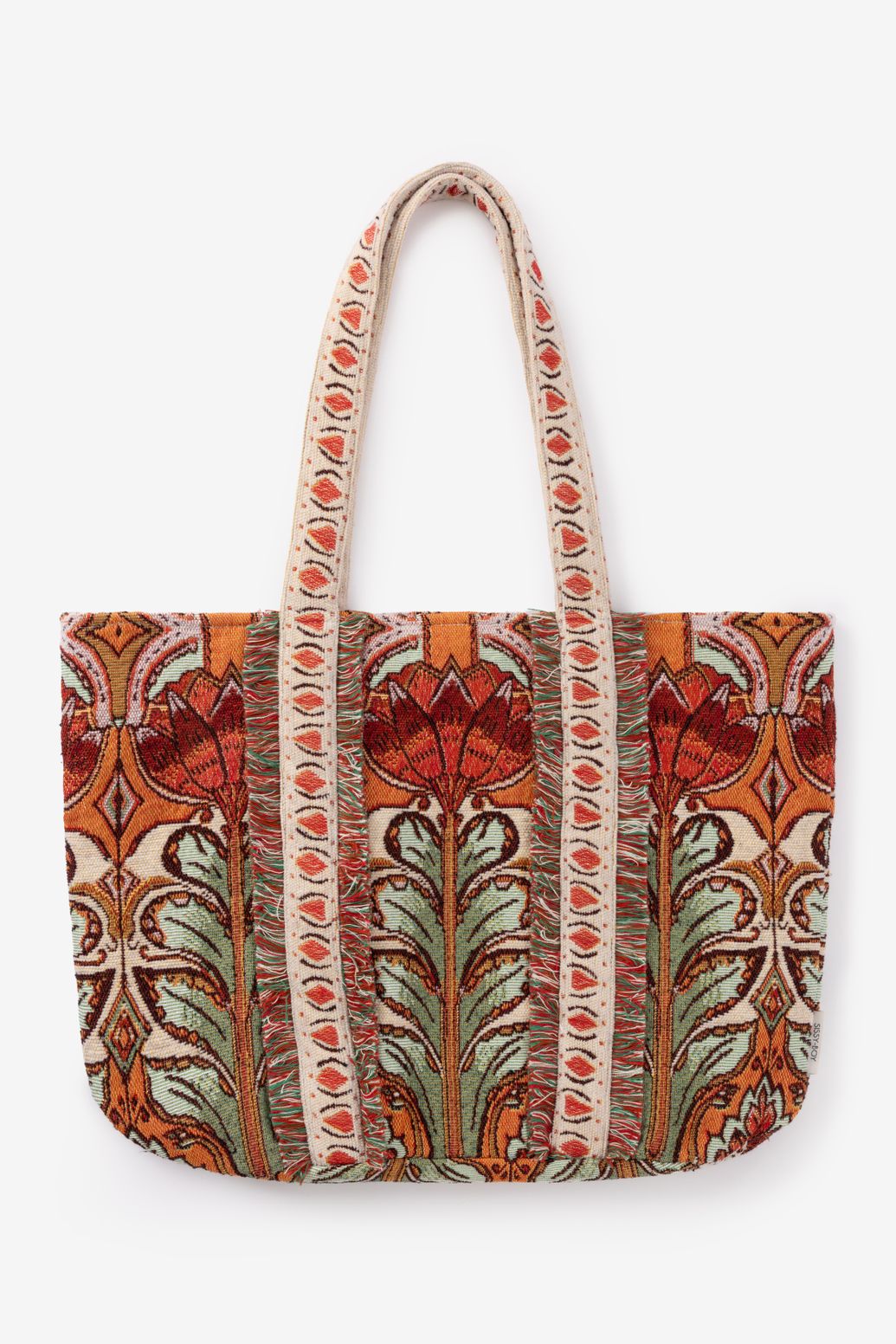 Lichtoranje shopper met bloemenprint