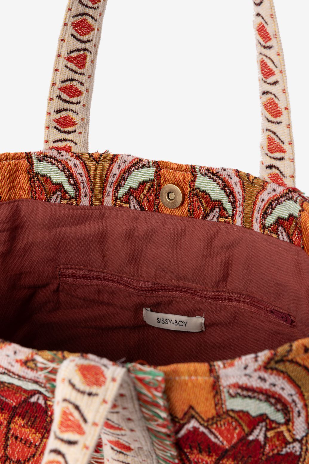 Shopper mit Blumenmuster - orange