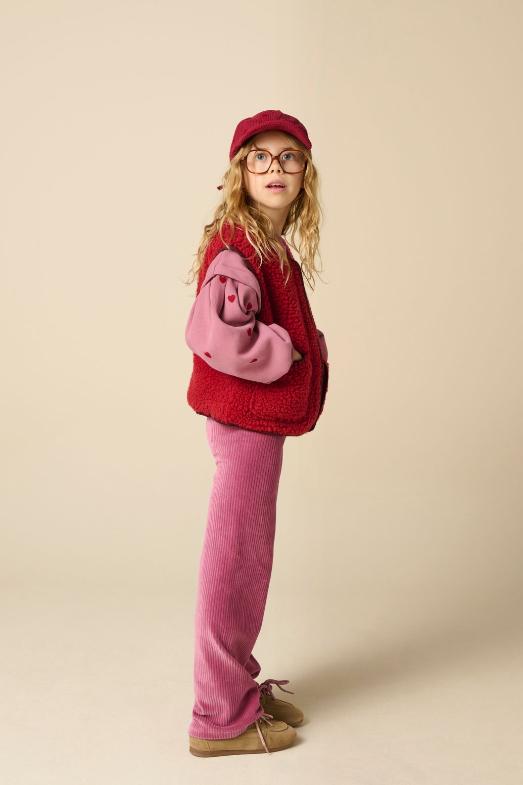 Weite Samt-Leggings - lila