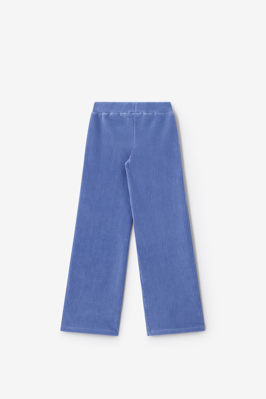 Blauwe velvet wide leg legging