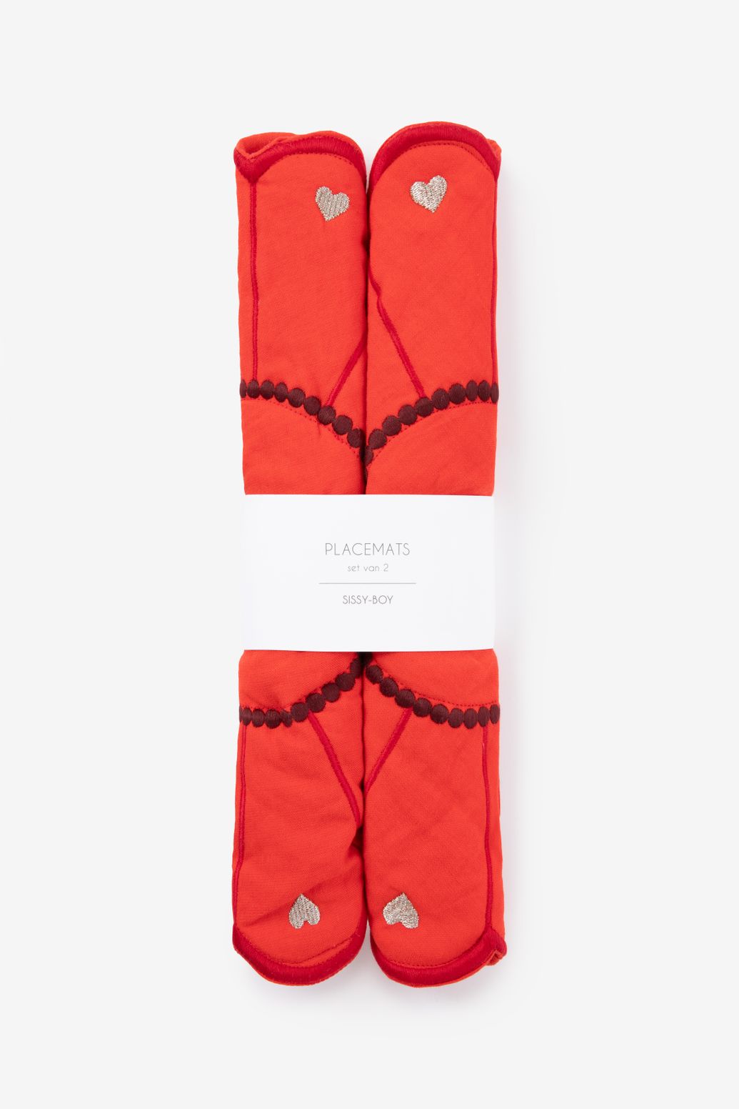 Rode placemats in bloemvorm