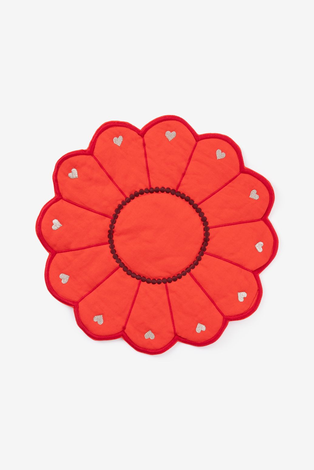 Rode placemats in bloemvorm