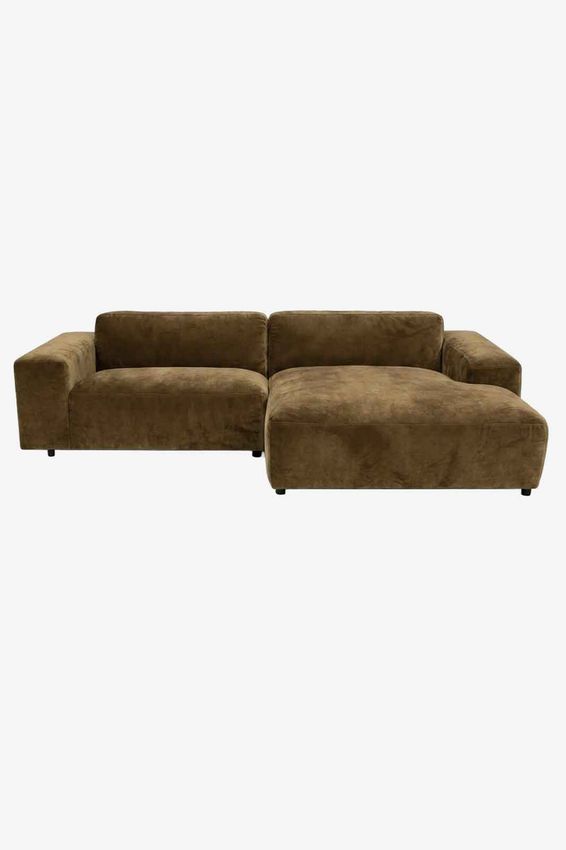 King 3-zits bank chaise longue rechts Nuvio 14 Donkergroen