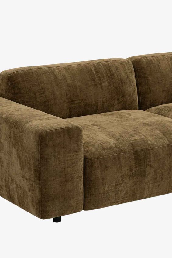 King 3-zits bank chaise longue rechts Nuvio 14 Donkergroen