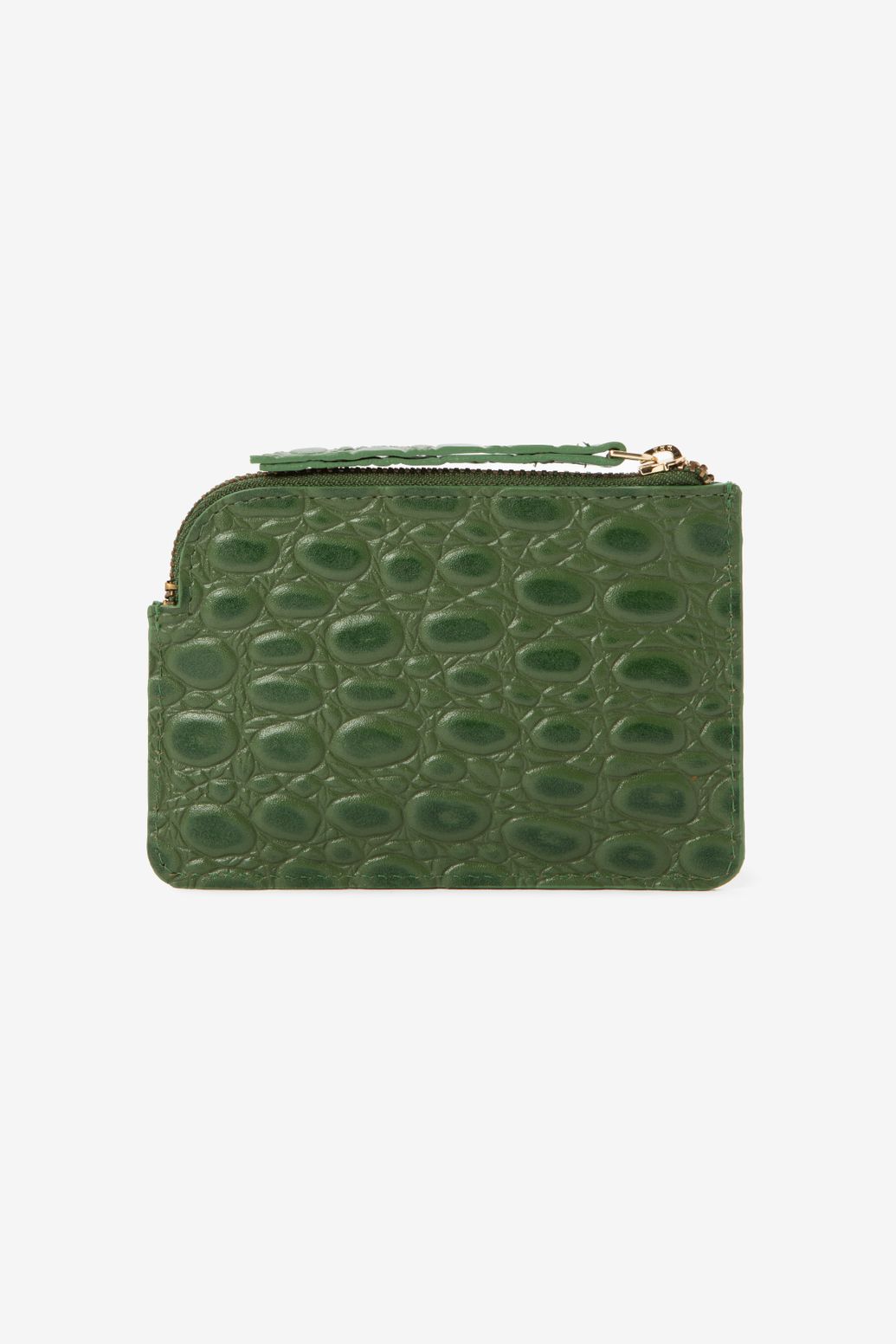 Donkergroene crocoprint portemonnee