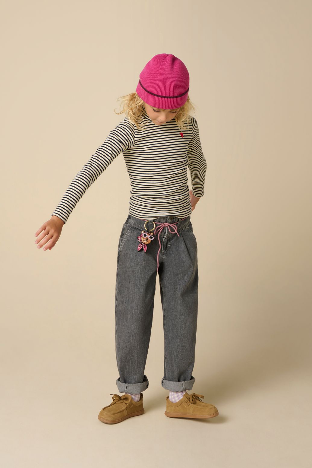 Bonnet tricoté - rose