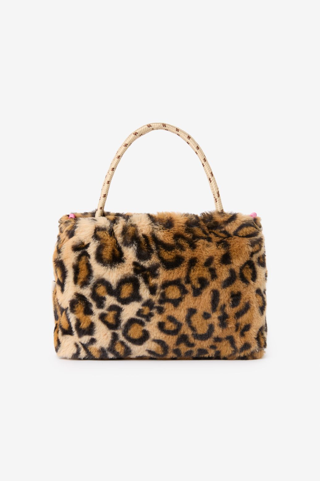 Sac en fausse fourrure avec imprimé léopard - marron