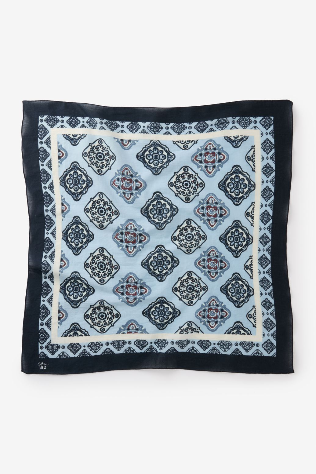 Blauwe sjaal met print