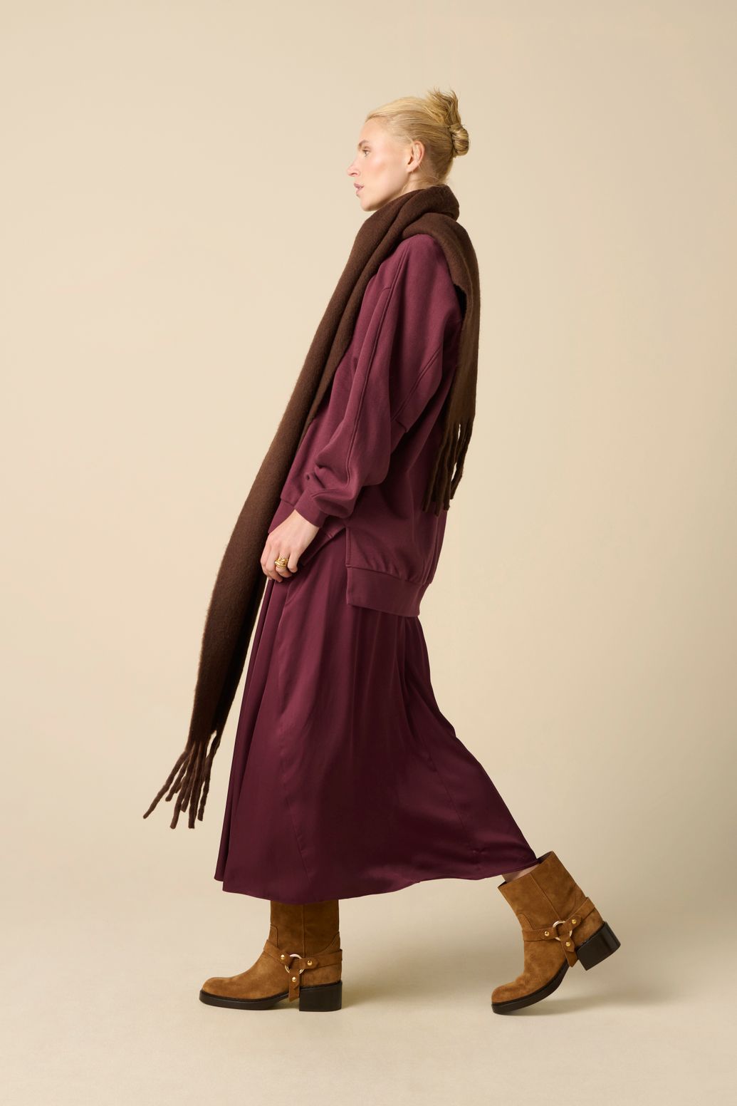 Donkerrode oversized sweater