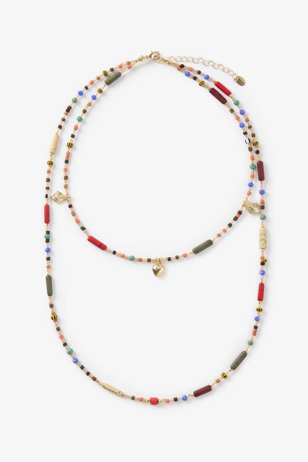 Mulitcolour gelaagde ketting met kralen