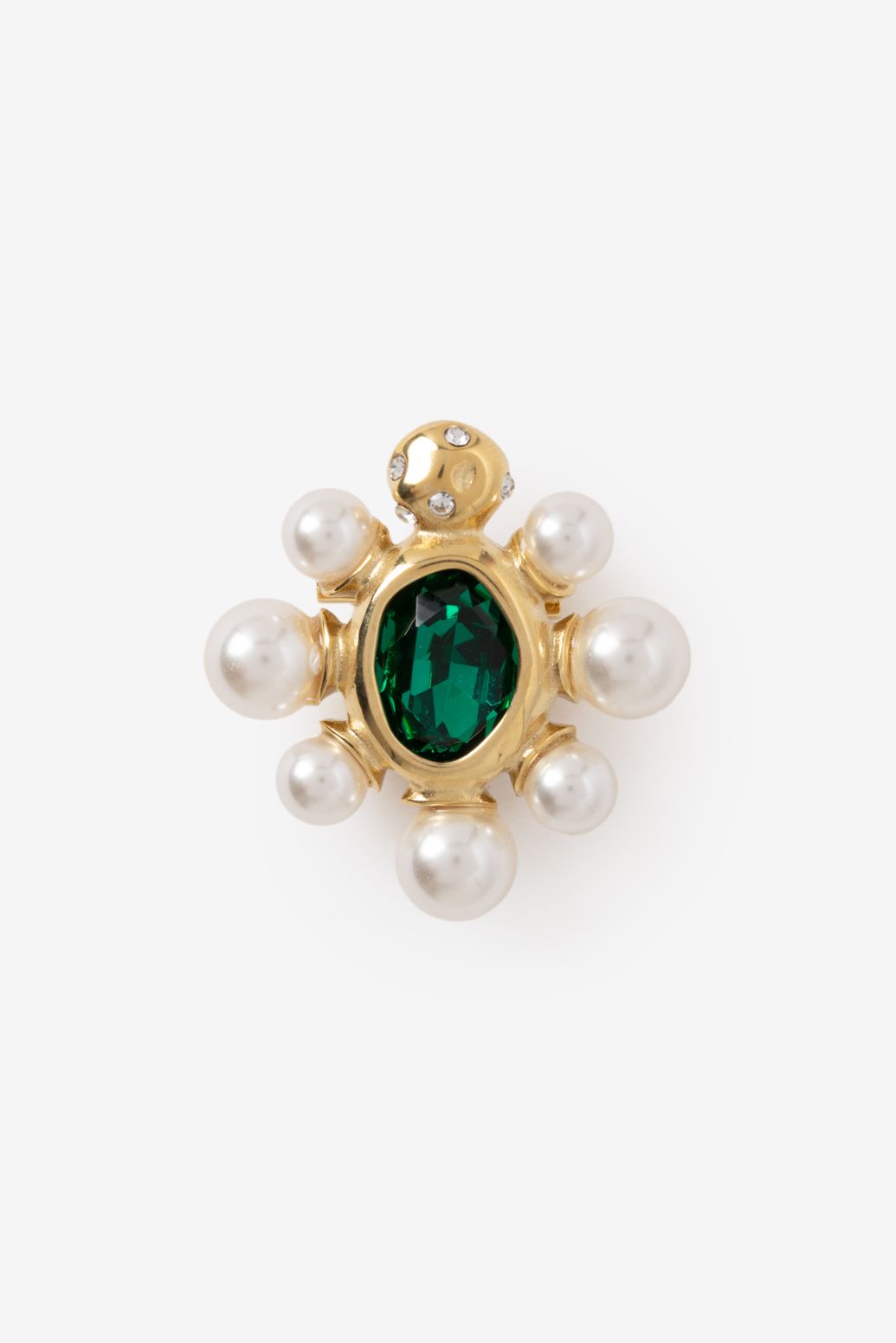 Gouden flower pearl broche