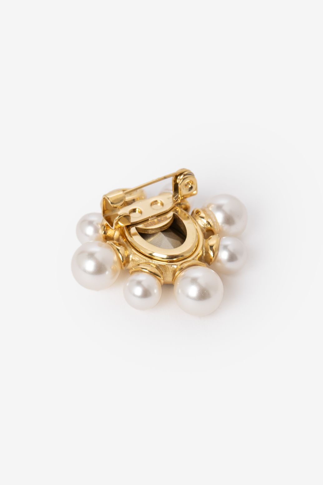 Gouden flower pearl broche