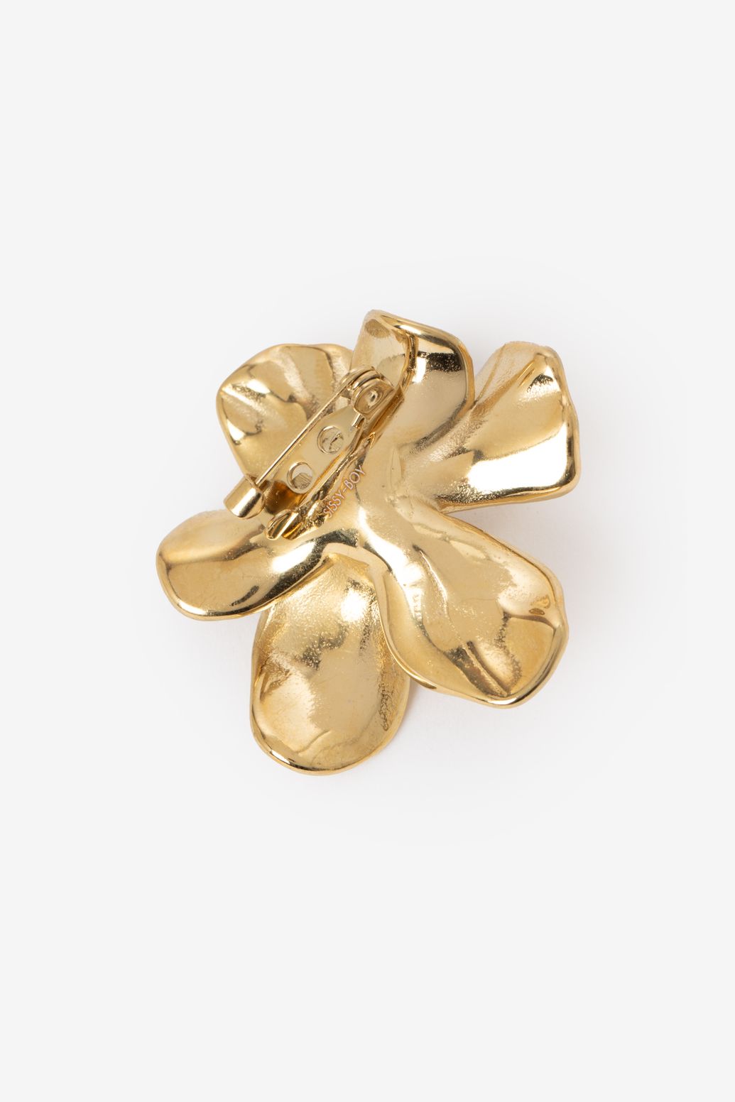 Goudkleurige flower broche