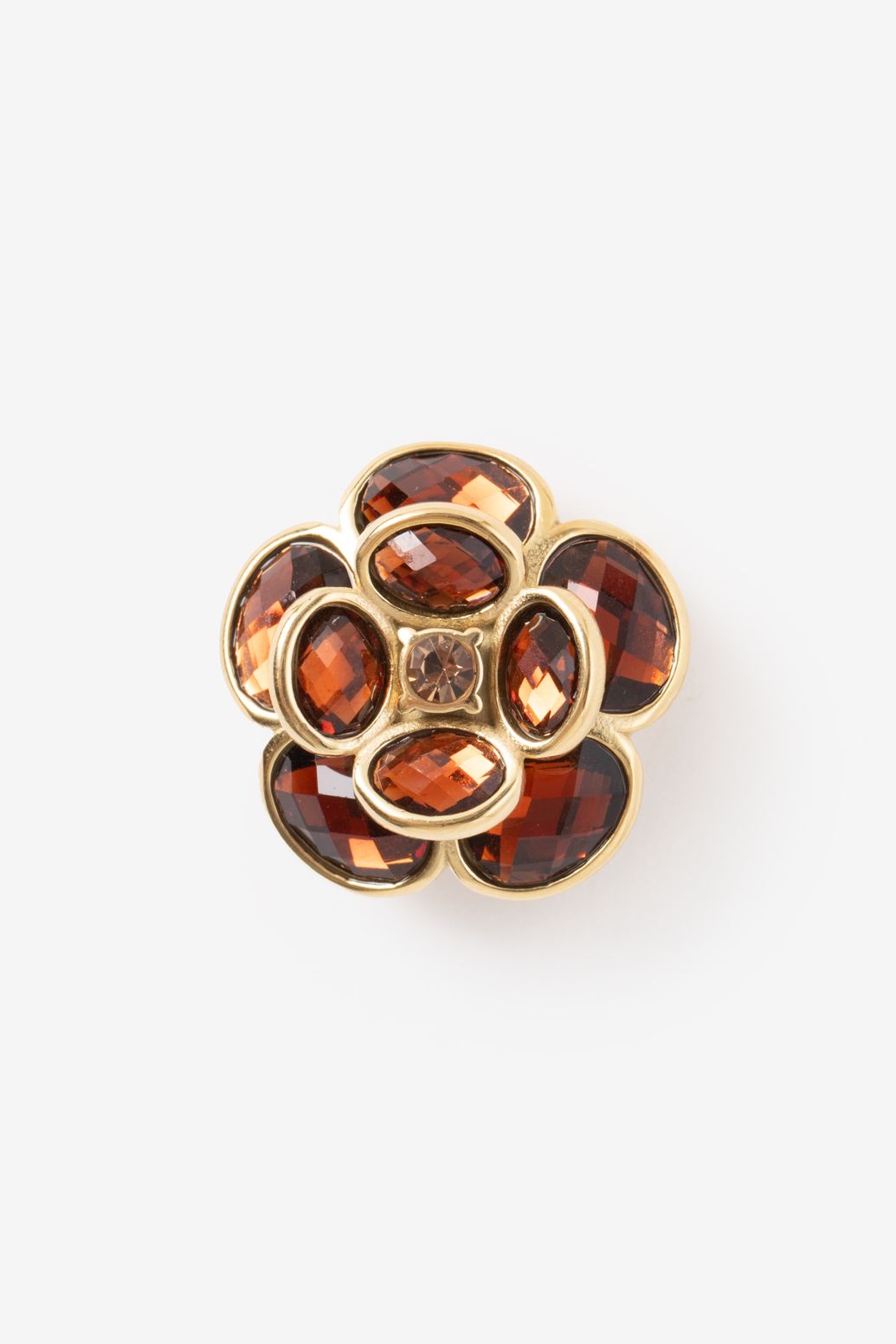 Gouden bloemen strass broche