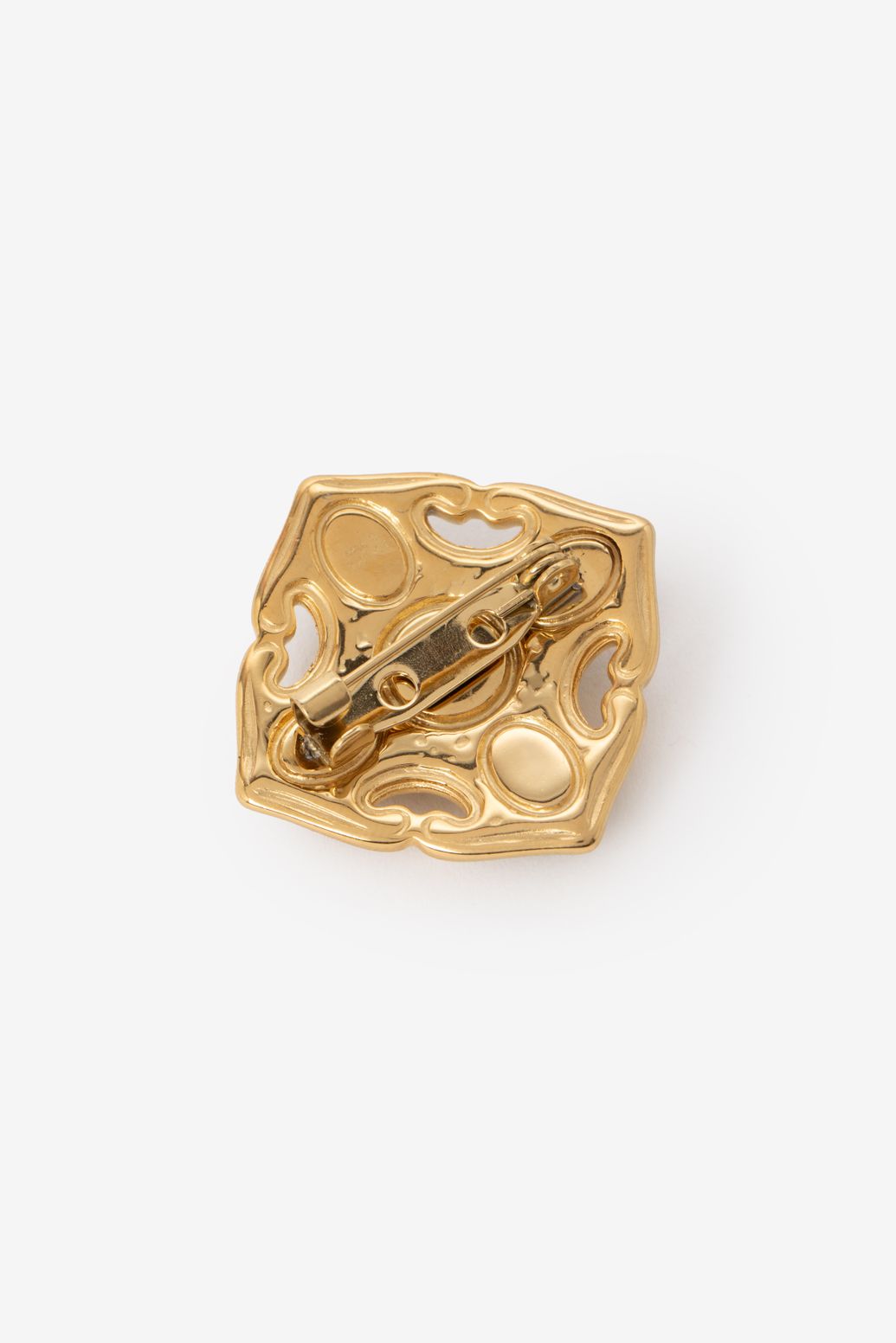 Gouden vintage stenen broche