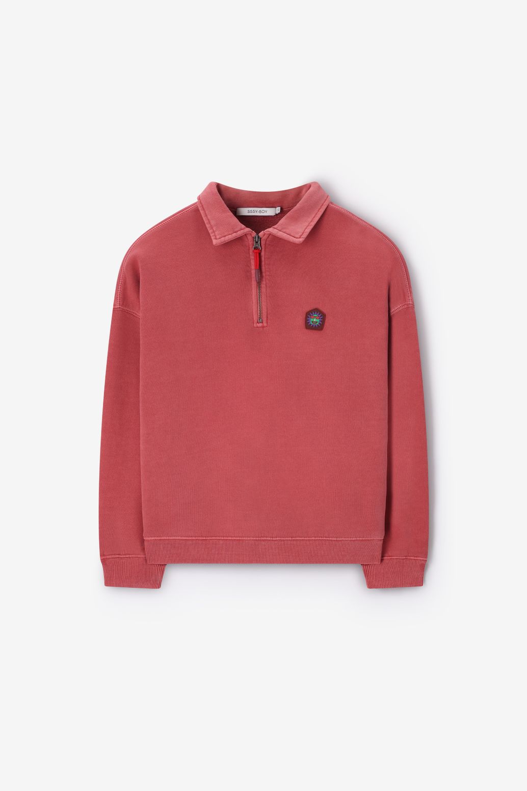 Rode sweater met rits