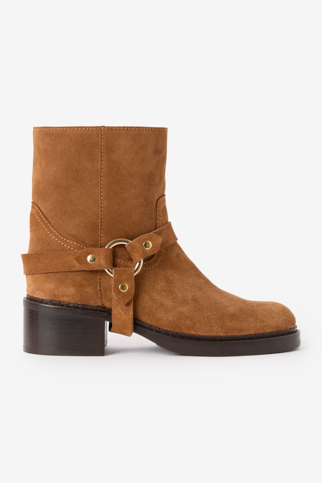 Bottes en daim avec boucle - marron