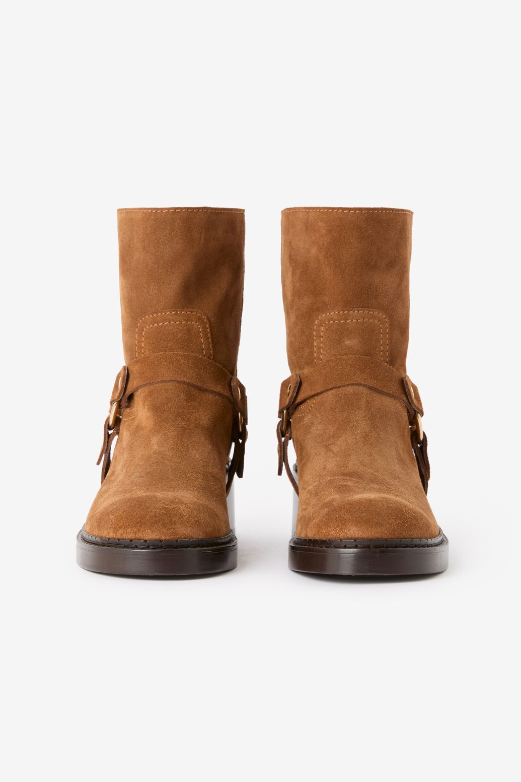 Bottes en daim avec boucle - marron