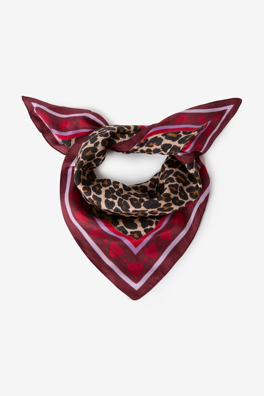 Tuch mit Leoprint - dunkelrot