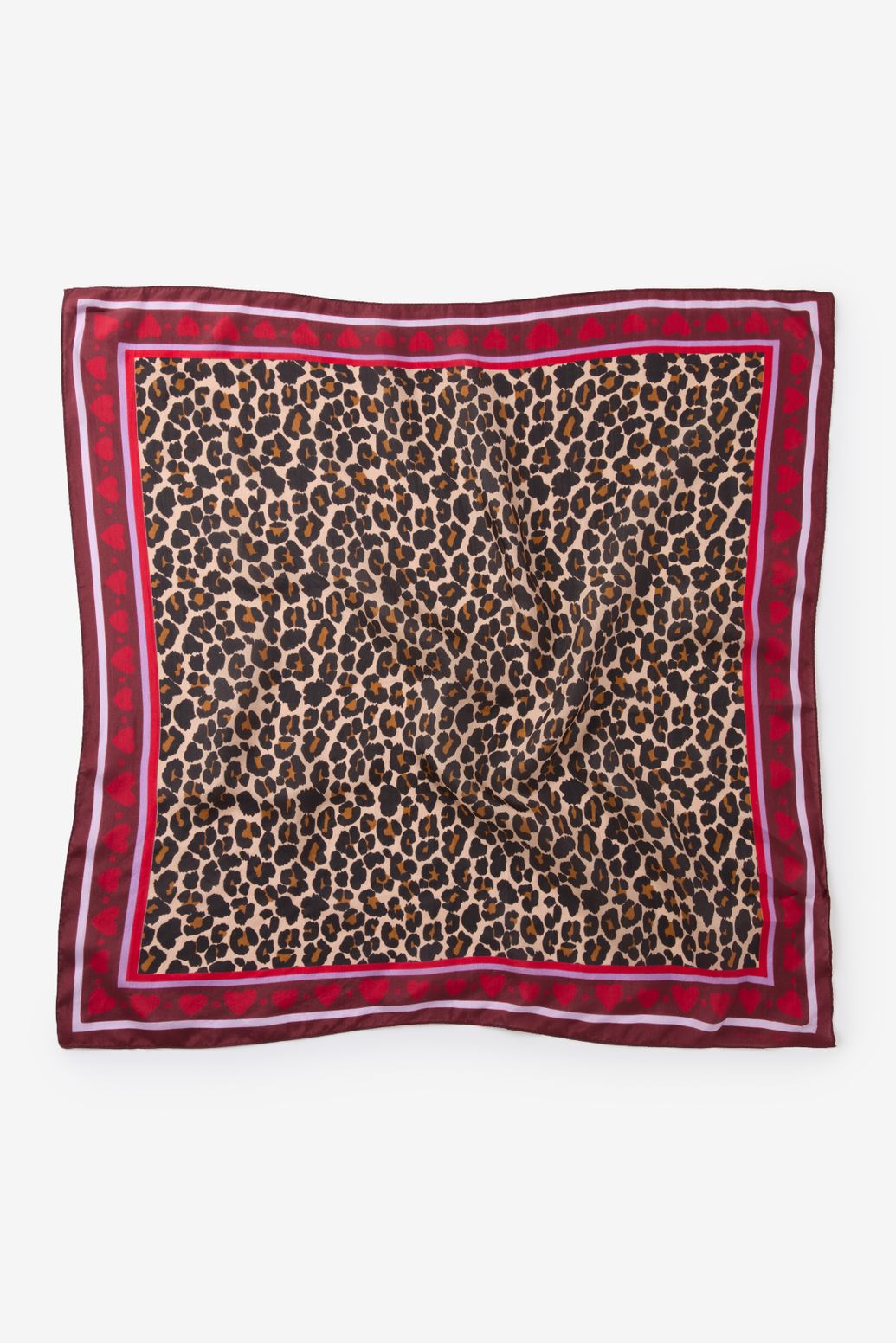 Donkerrode sjaal met leopard print