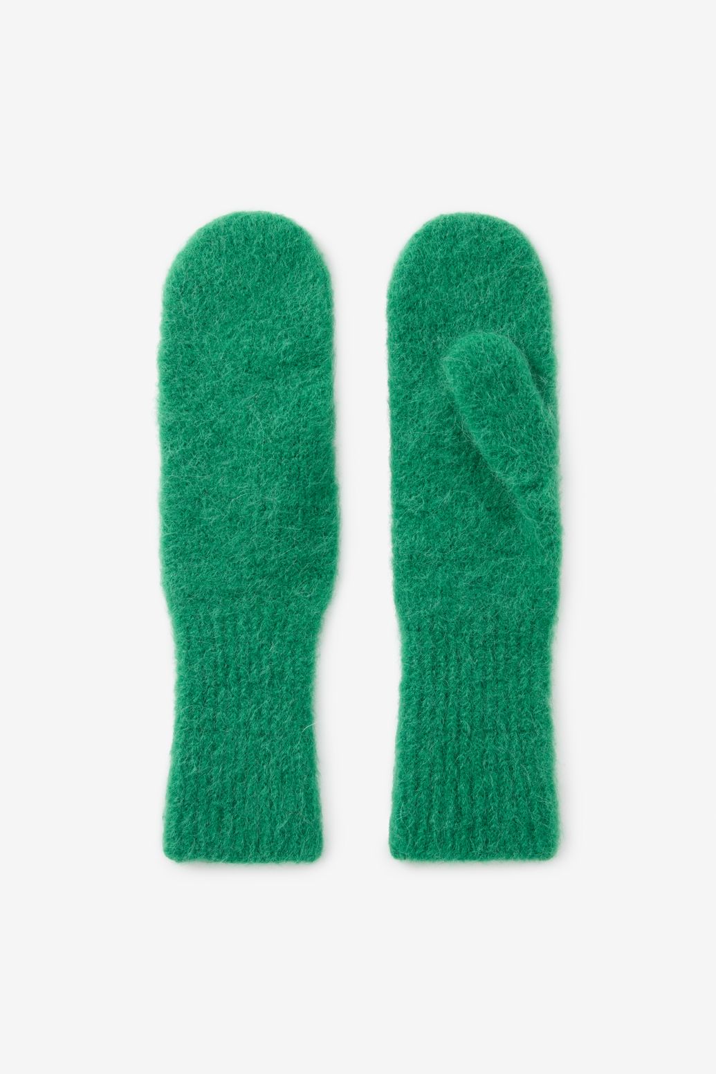 Groene gebreide wanten