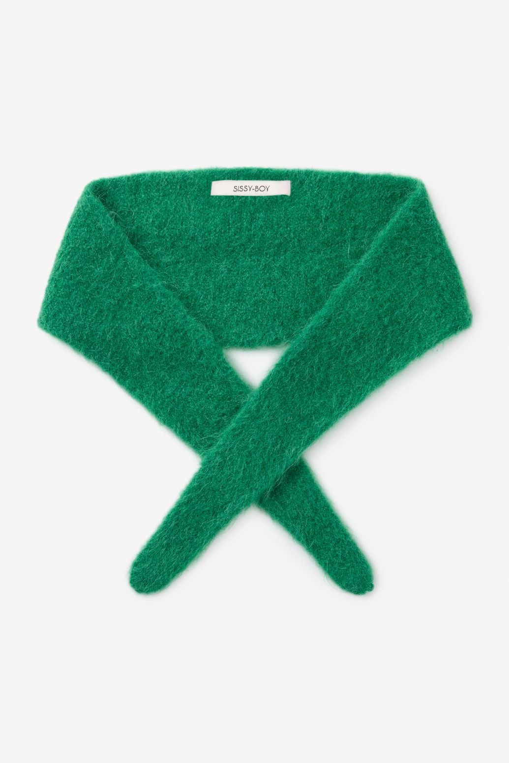 Groene gebreide sjaal