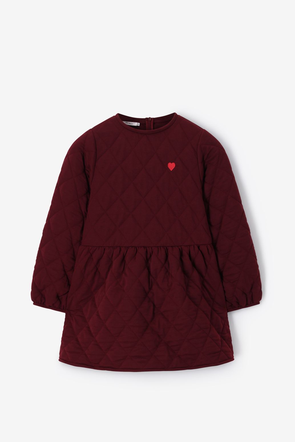 Donkerrode quilted jurk