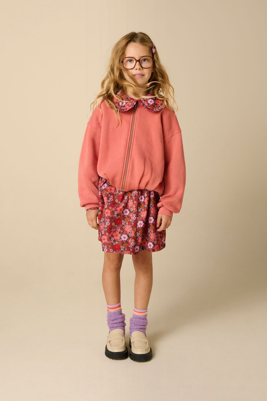 Gilet court ample - rose foncé