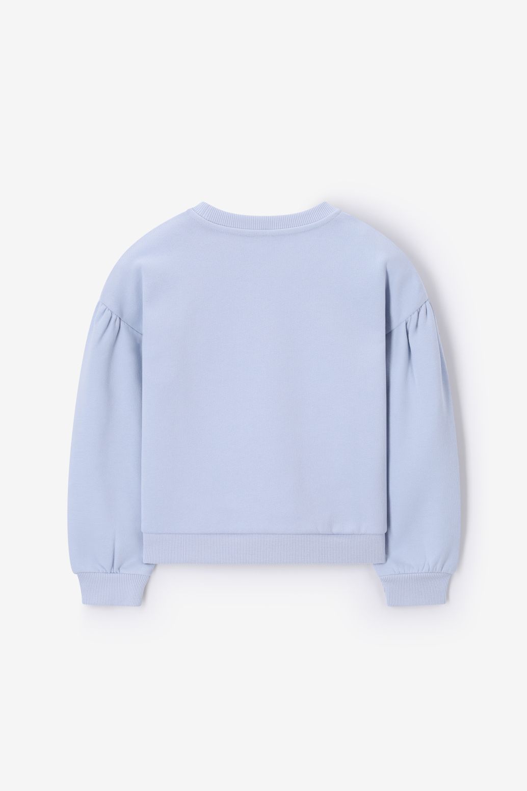 Lichtblauwe oversized sweater met pofmouwen