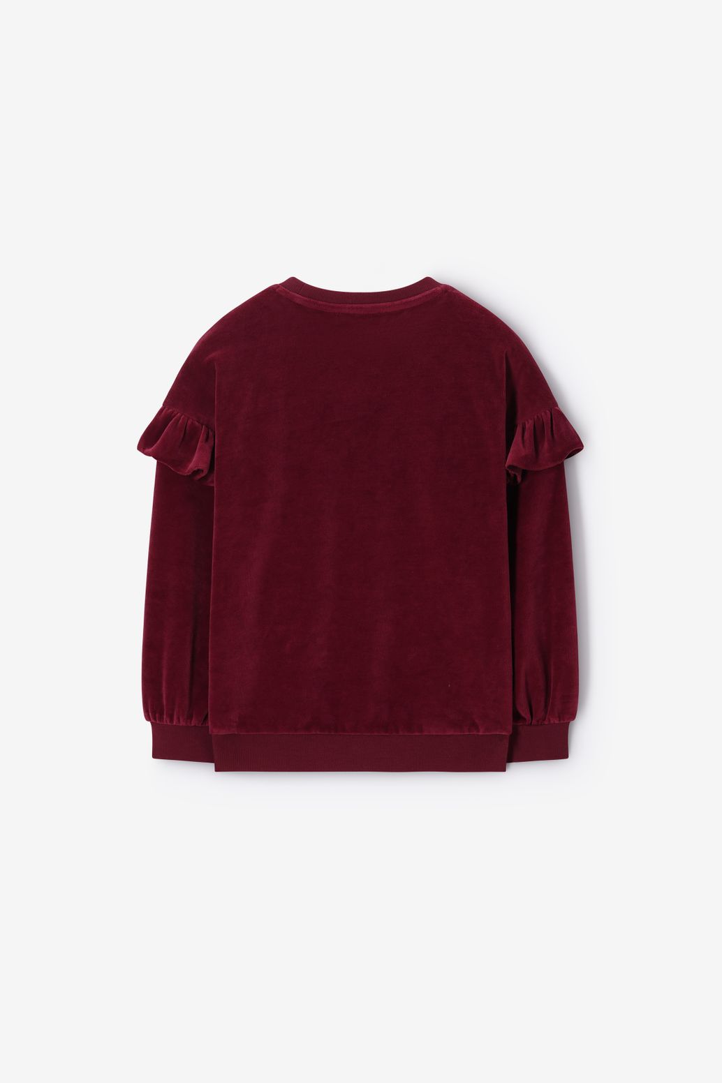 Sweat ample en velours - rouge foncé