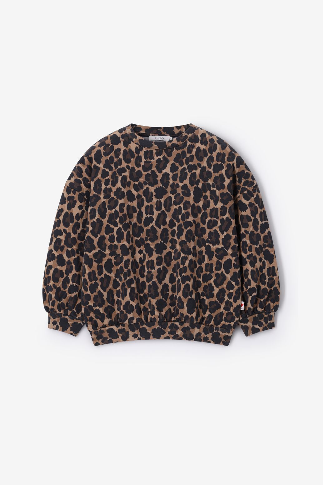 Bruine oversized sweater met leopard print
