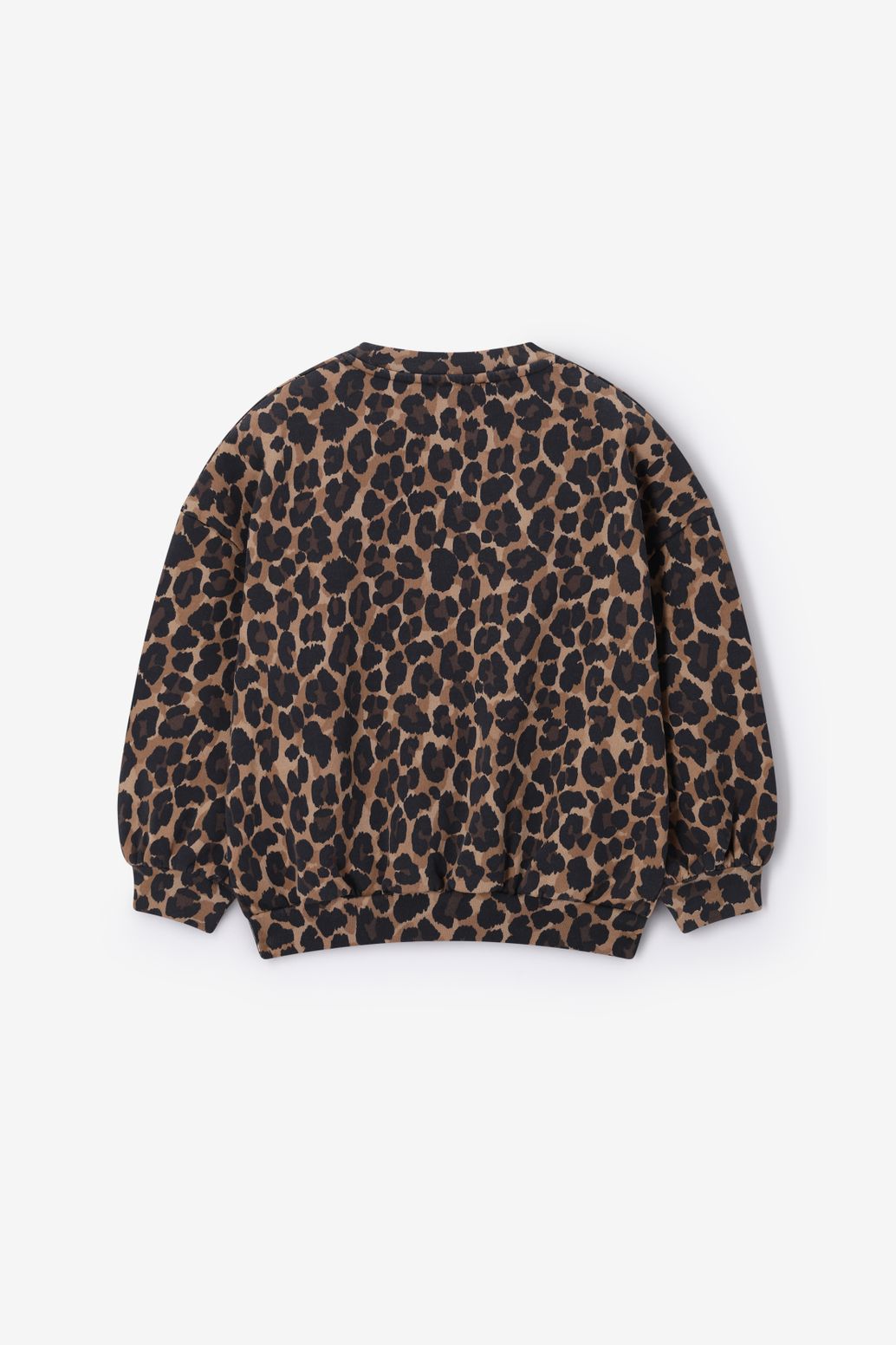 Bruine oversized sweater met leopard print