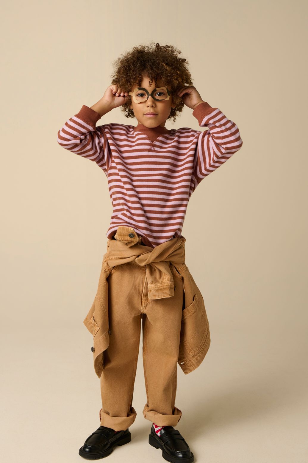 Pantalon coupe loose - marron clair