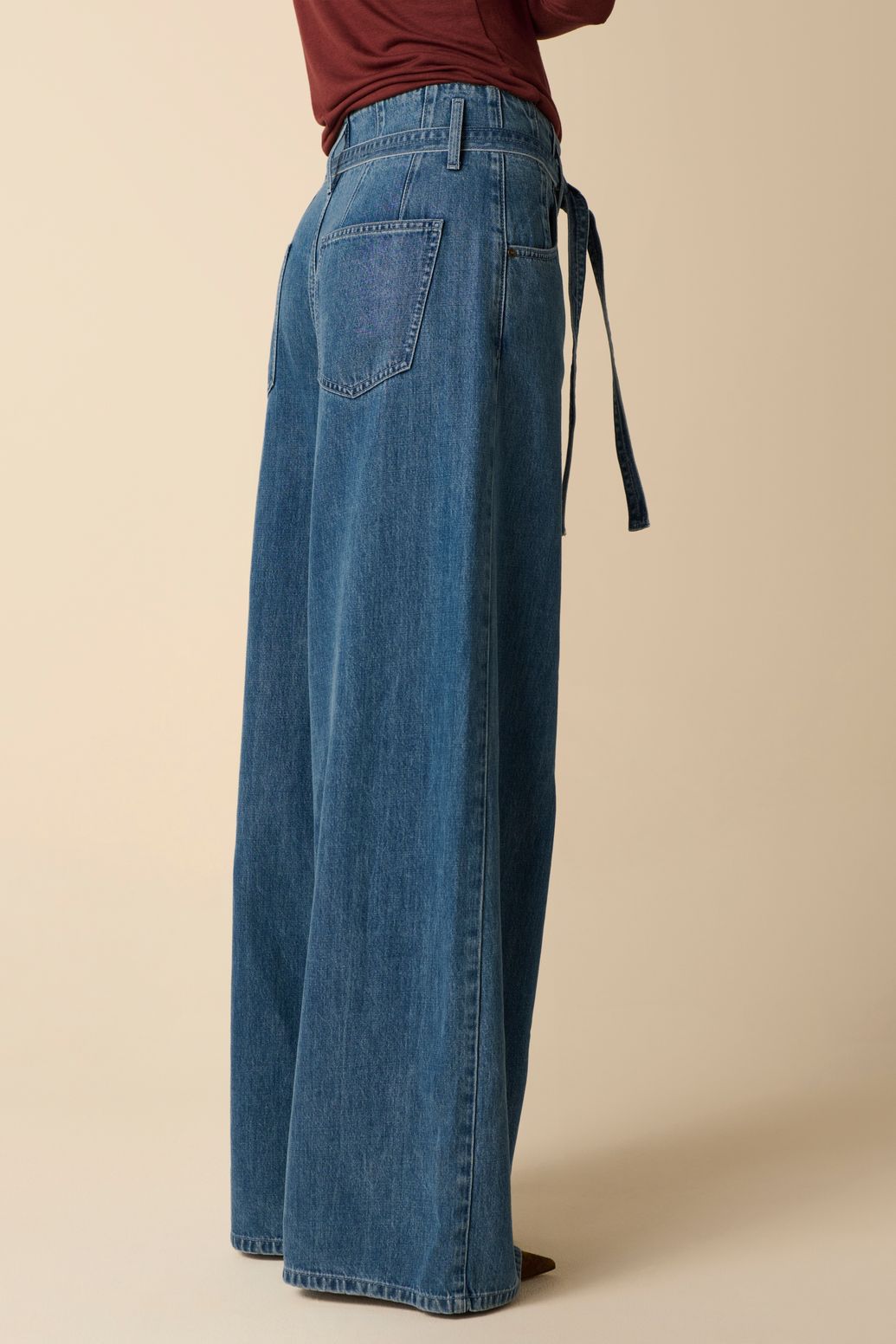 Blauwe high waist wide leg jeans