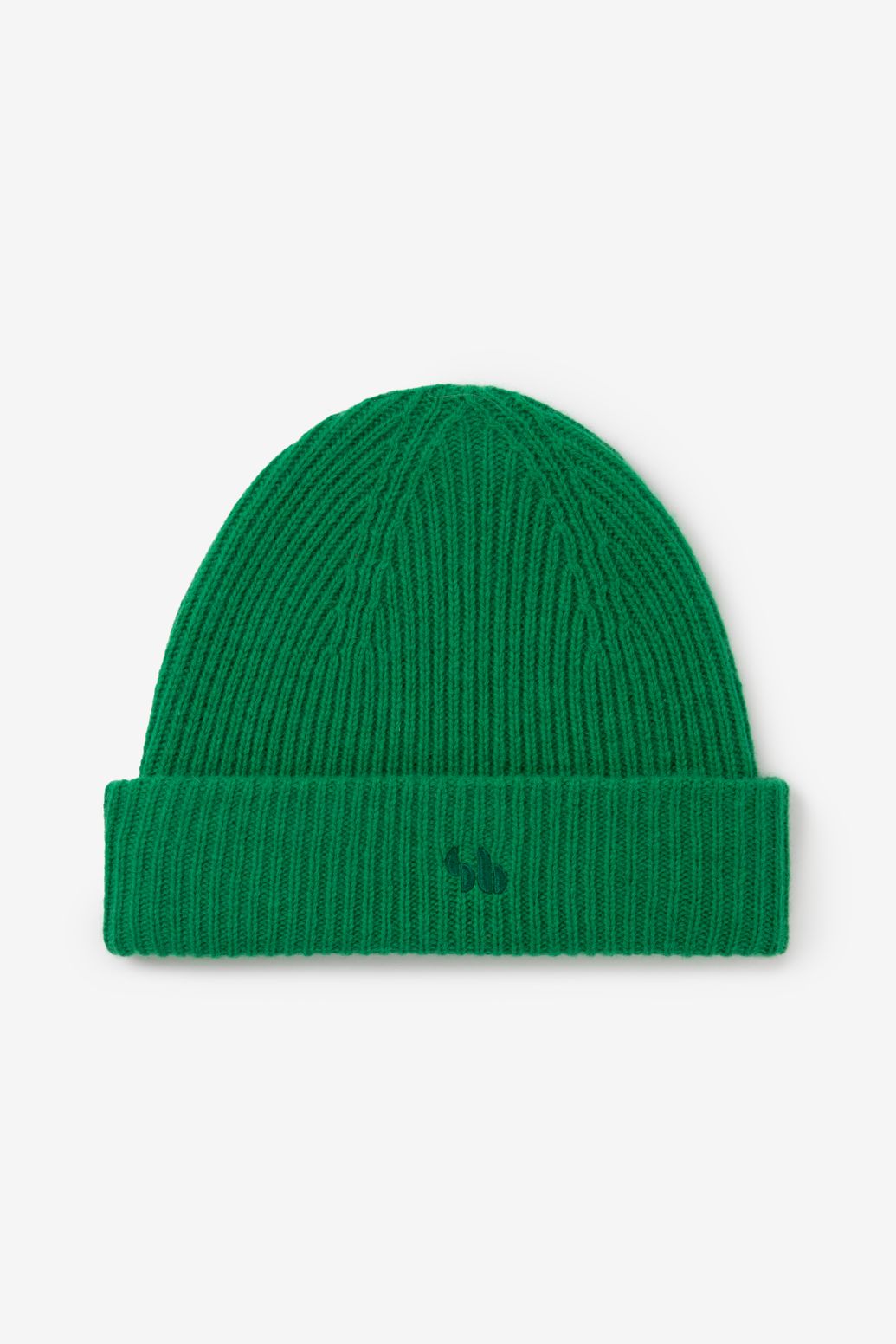 Bonnet tricoté en laine avec broderie - vert