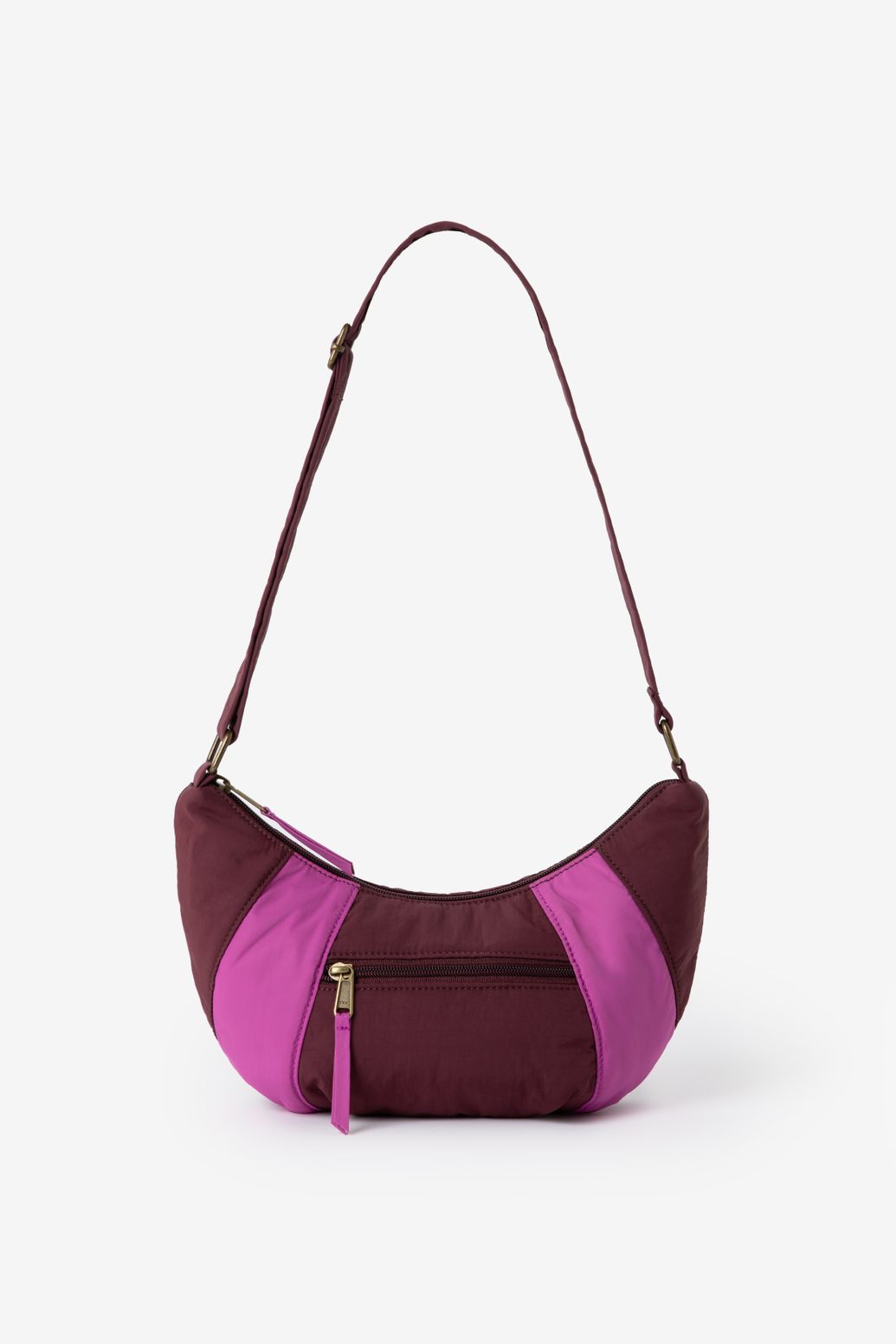 Umhängetasche in Colorblocking-Optik - dunkelrot