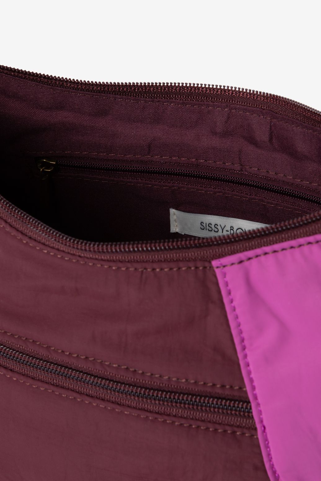 Donkerrode colourblock crossbody tas