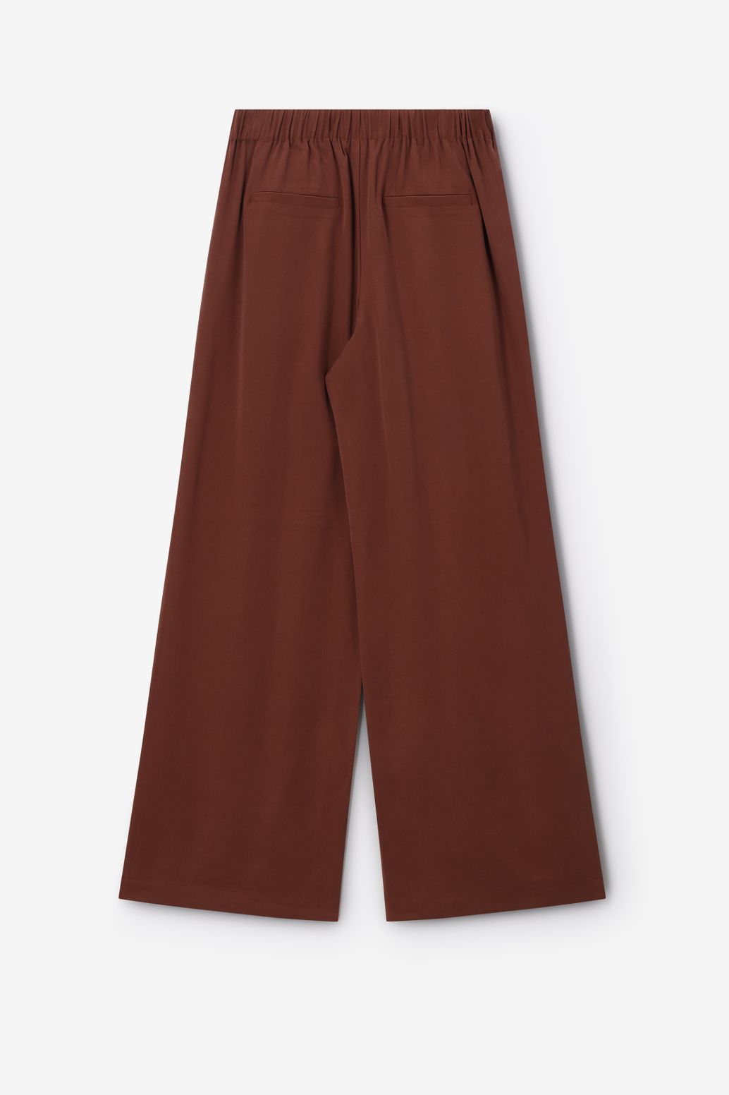 Pantalon taille haute et jambes larges - marron foncé