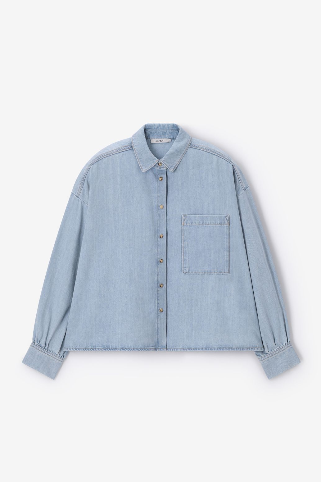 Blauwe denim blouse
