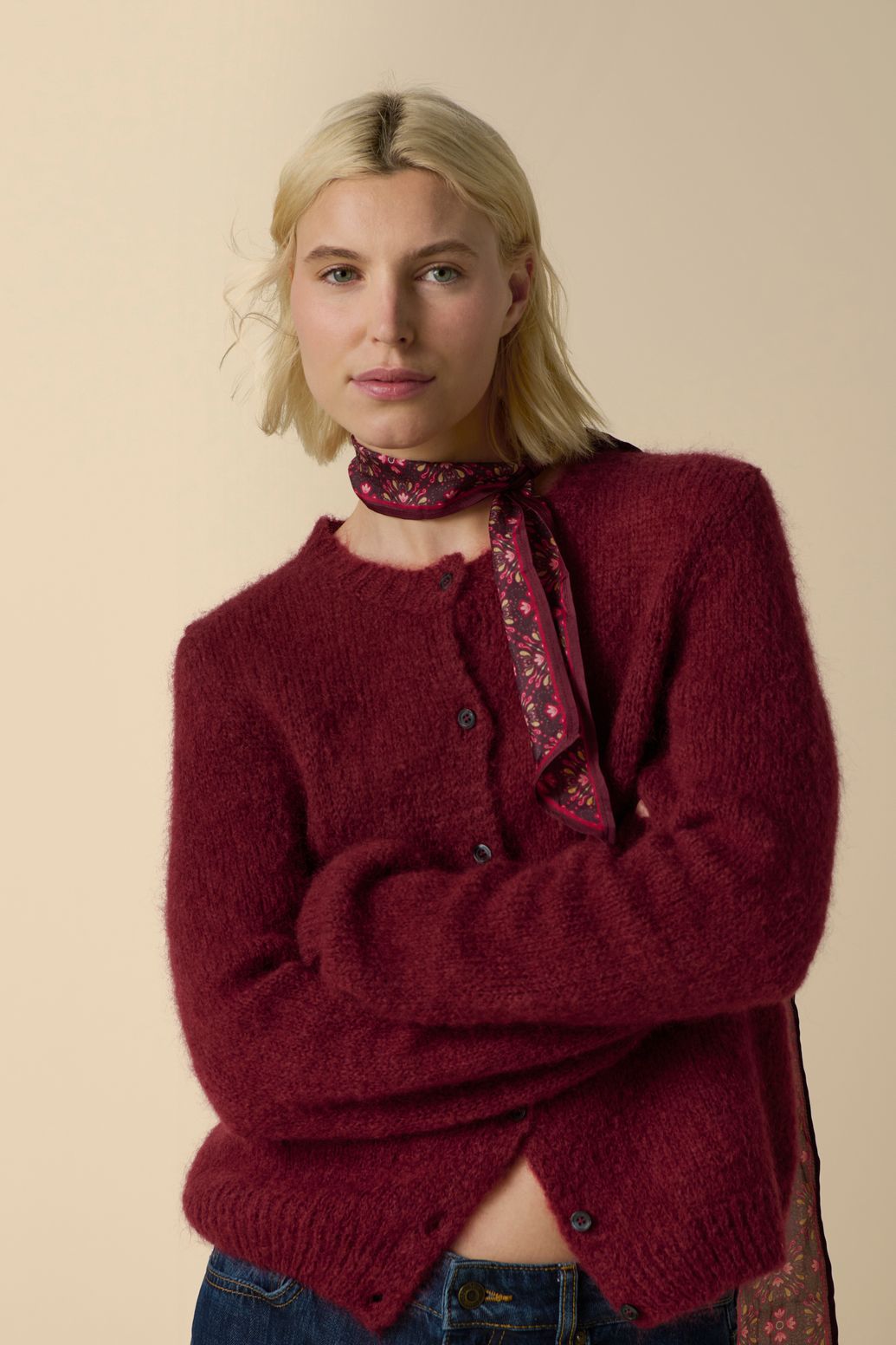Gilet en laine - rouge foncé