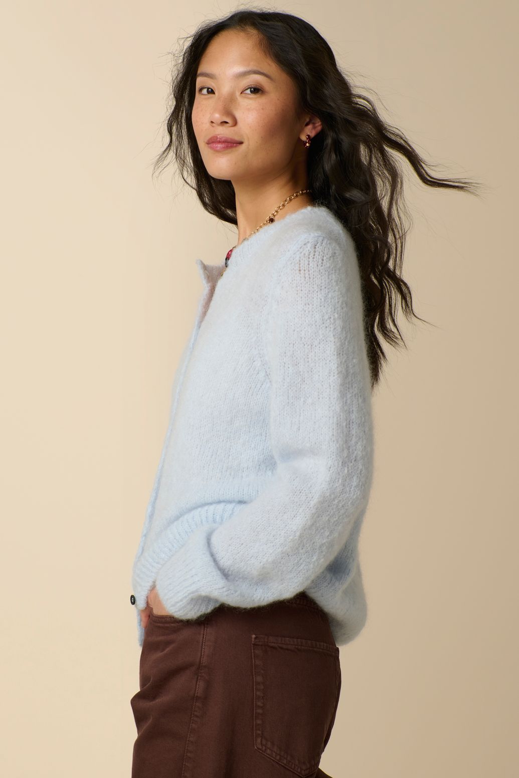 Gilet en laine - bleu clair