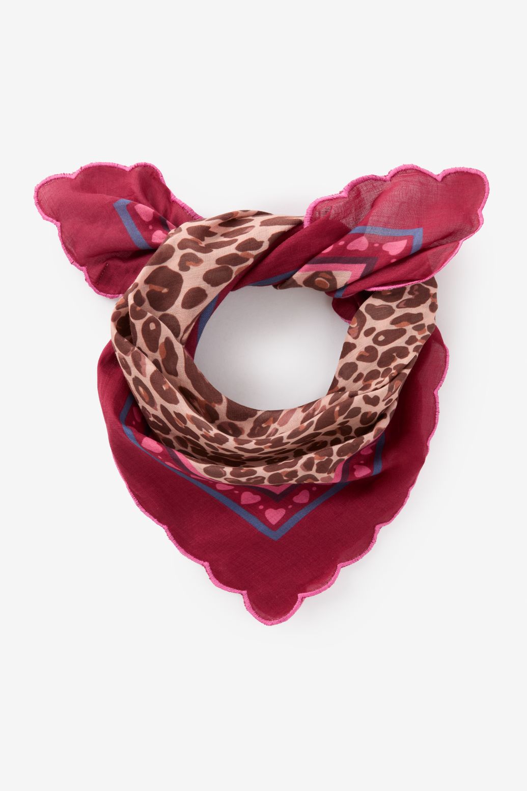 Rode sjaal met leopard print