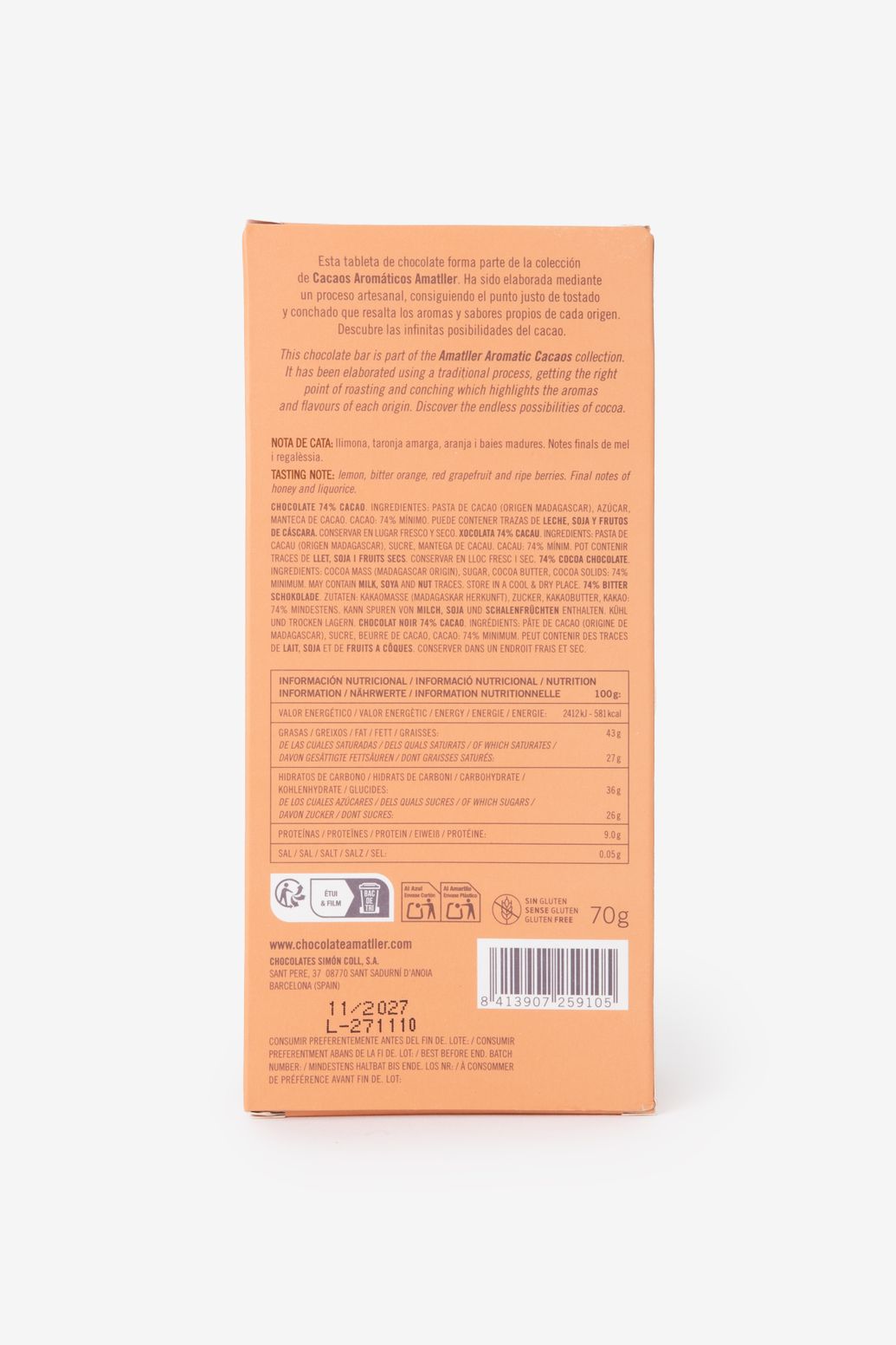 Amatller chocoladereep Madagascar