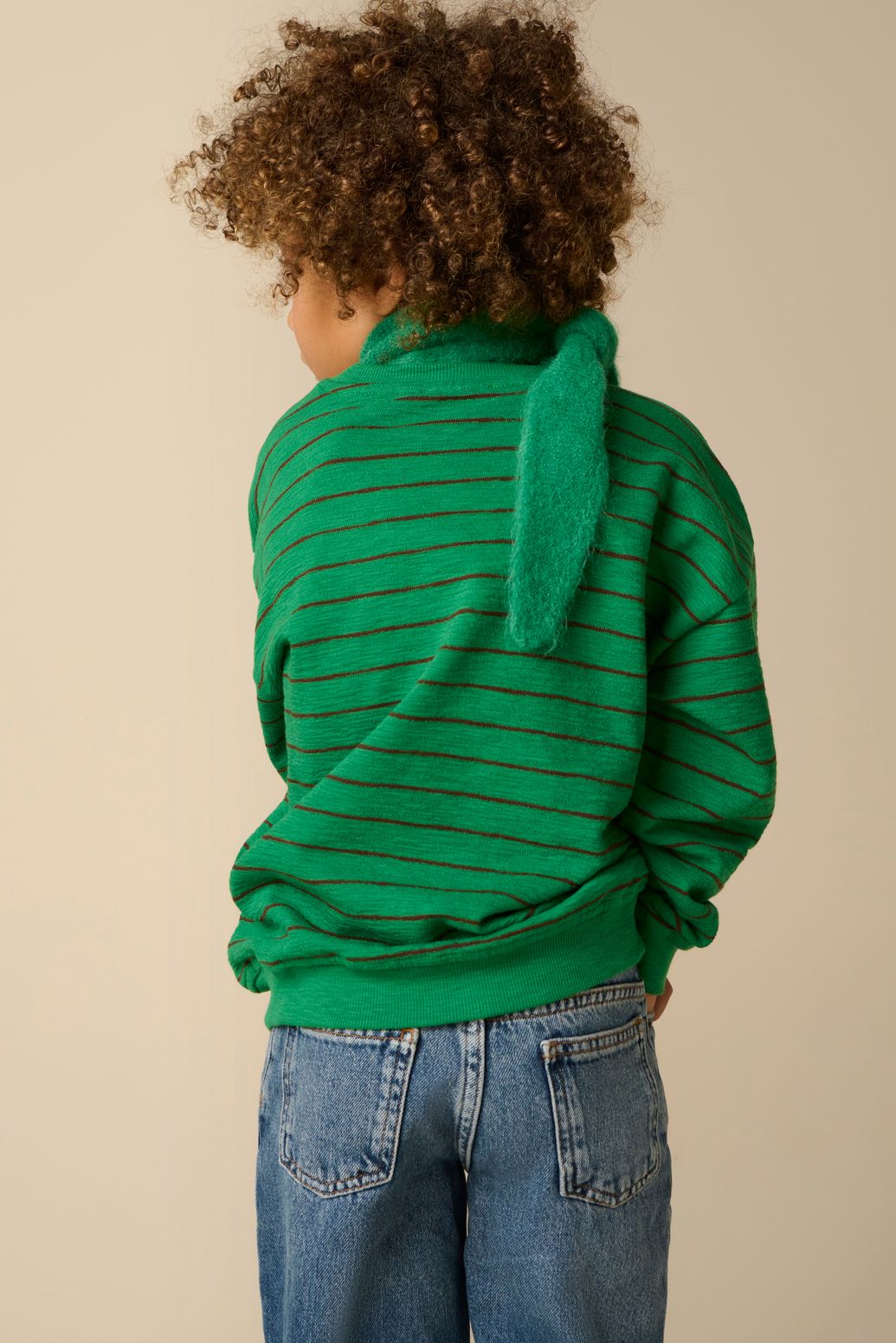 T-shirt manches longues rayé - vert