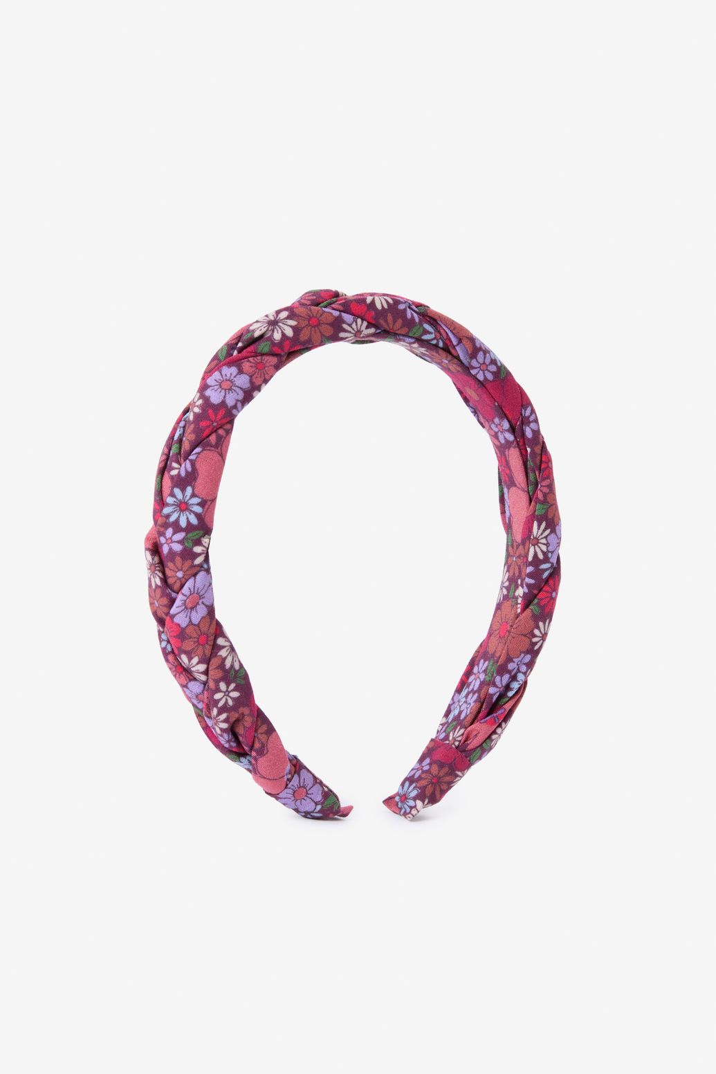 Haarreif mit Blumenmuster - rosa